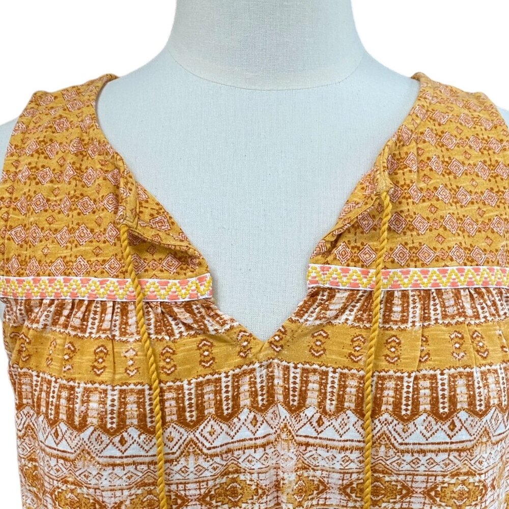 Lucky Brand Indie Boho Tassel Tank Top Mustard Boho Festival Coastal Cowgirl-S - Picture 4 of 14